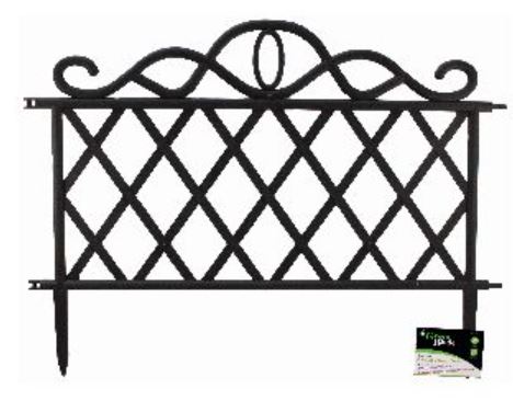 (image for) GREEN BLADE PLASTIC BLACK GARDEN BORDER FENCE -48CM