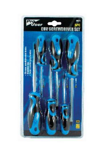 (image for) PROUSER CRV SCREWDRIVER SET 6PCS