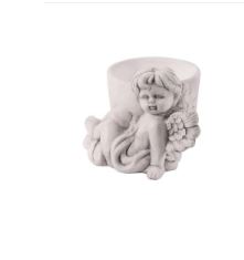 (image for) GREY WASH CHERUB POT CERAMIC