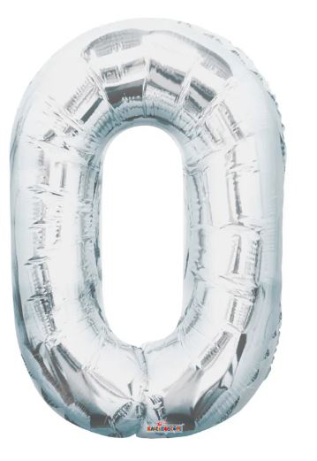 (image for) FOIL BALLOON '0'- SILVER