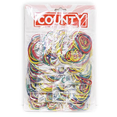 (image for) COUNTY CARD RUBBERBANDS ASSORTED-LS15