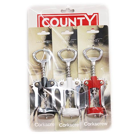 (image for) COUNTY CARD WINGED CORKSCREW ASSORTED-LW70